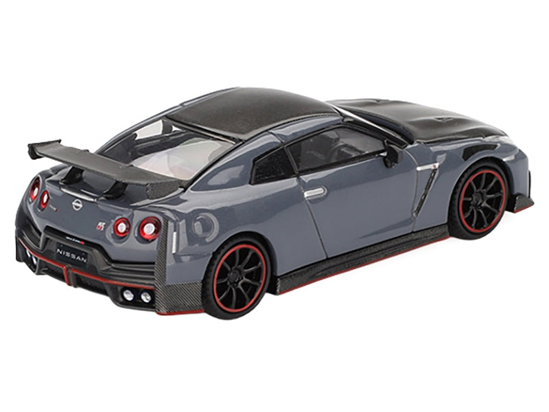 2024 Nissan GT-R Nismo (R35) Stealth Gray with Carbon Hood and Top Limited Edition 1/64 Diecast Model Car by Mini GT