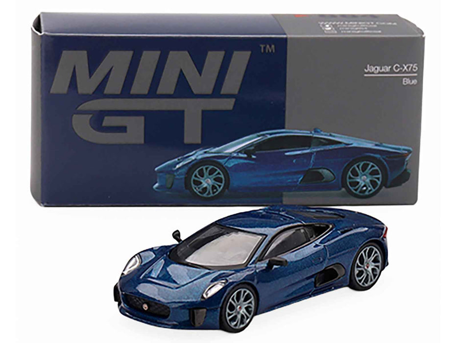 Jaguar C-X75 Blue Metallic Limited Edition 1/64 Diecast Model Car by Mini GT