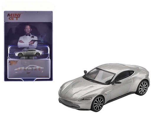 Aston Martin DB10 Silver Metallic 007 James Bond "Spectre" (2015) Movie Limited Edition 1/64 Diecast Model Car by Mini GT
