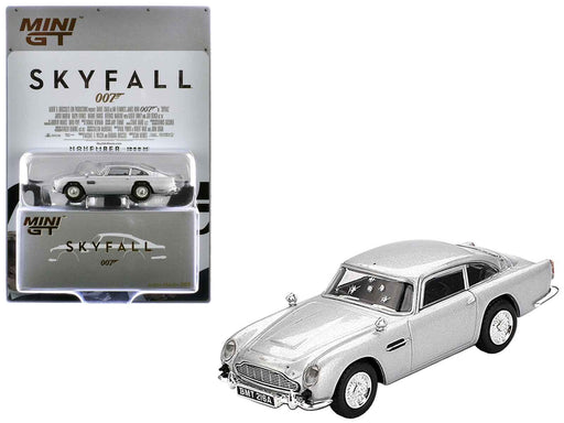 Aston Martin DB5 RHD (Right Hand Drive) Birch Silver Metallic (Damaged) 007 James Bond "Skyfall" (2012) Movie Limited Edition 1/64 Diecast Model Car by Mini GT