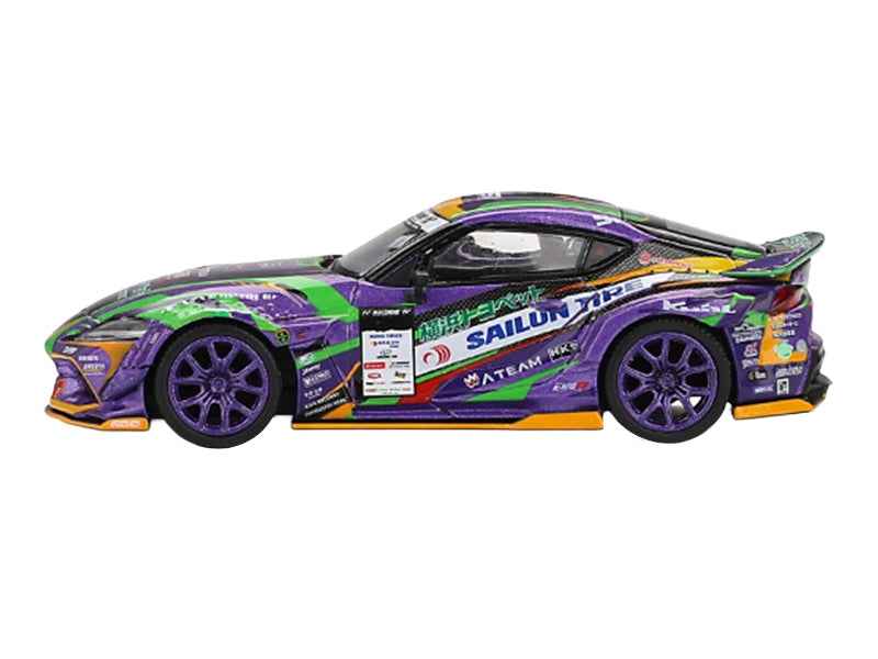Toyota GR Supra KUHL RHD (Right Hand Drive) #91 Shingo Hatanaka "Evangelion Racing" "D1 Grand Prix" (2021) Limited Edition 1/64 Diecast Model Car by Mini GT