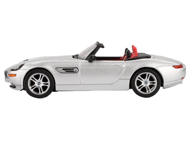 BMW Z8 Roadster Silver Metallic with Red and Black Interior Limited Edition 1/64 Diecast Model Car by Mini GT