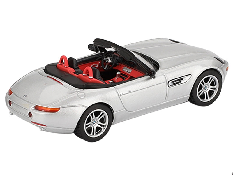 BMW Z8 Roadster Silver Metallic with Red and Black Interior Limited Edition 1/64 Diecast Model Car by Mini GT