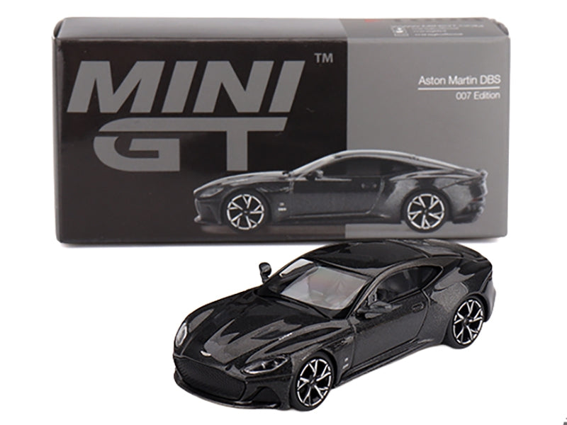 Aston Martin DBS RHD (Right Hand Drive) "007 Edition" Black Metallic Limited Edition 1/64 Diecast Model Car by Mini GT