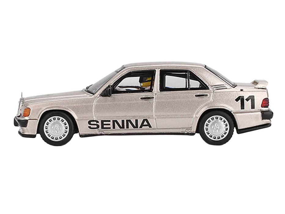 Mercedes-Benz 190E 2.3-16 #11 Ayrton Senna Winner "Nurburgring Race of Champions" (1984) with Driver Figure Limited Edition 1/64 Diecast Model Car by Mini GT