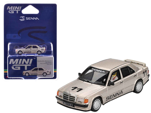 Mercedes-Benz 190E 2.3-16 #11 Ayrton Senna Winner "Nurburgring Race of Champions" (1984) with Driver Figure Limited Edition 1/64 Diecast Model Car by Mini GT