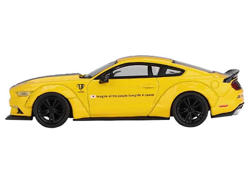 Ford Mustang "LB-Works" Triple Yellow with Black Stripes Limited Edition 1/64 Diecast Model Car by Mini GT
