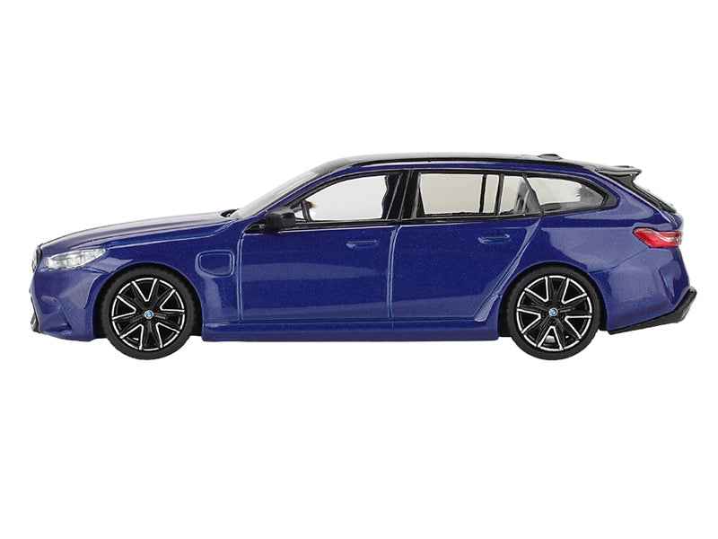 BMW M5 Touring Marina Bay Blue Metallic with Black Top and Sun Roof Limited Edition 1/64 Diecast Model Car by Mini GT