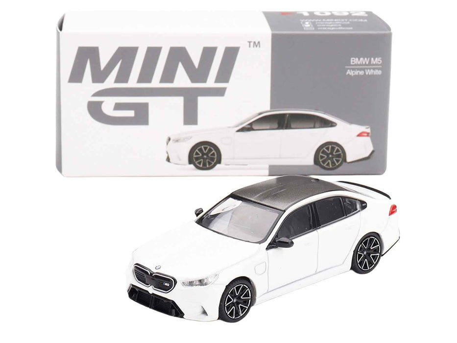 BMW M5 Alpine White with Carbon Top Limited Edition 1/64 Diecast Model Car by Mini GT