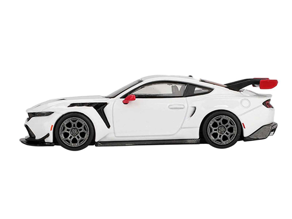 Ford Mustang GTD "Spirit of America" White with Red and Blue Stripes Limited Edition 1/64 Diecast Model Car by Mini GT