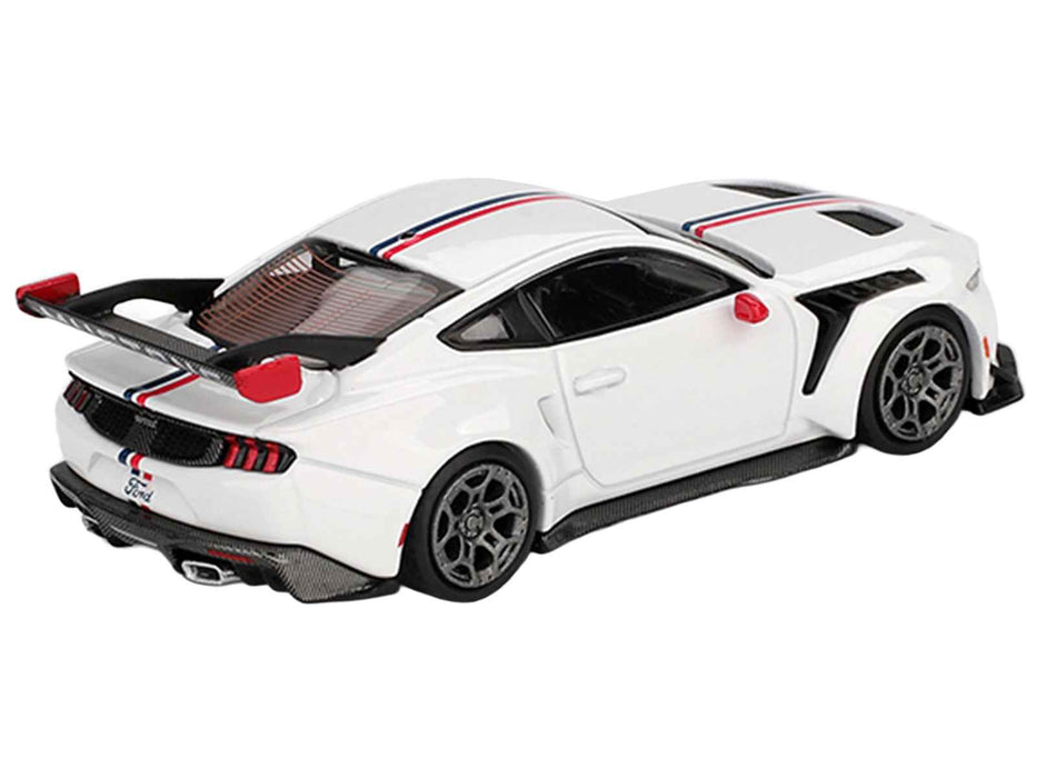 Ford Mustang GTD "Spirit of America" White with Red and Blue Stripes Limited Edition 1/64 Diecast Model Car by Mini GT