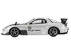 Mazda RX-7 RE-Amemiya Silver Metallic with Matt Black Hood Limited Edition 1/64 Diecast Model Car by Mini GT