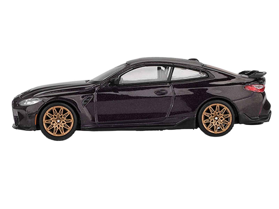 BMW M4 M-Performance Daytona Violet Metallic with Carbon Top Limited Edition 1/64 Diecast Model Car by Mini GT