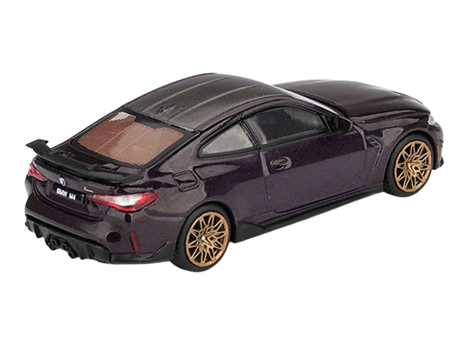 BMW M4 M-Performance Daytona Violet Metallic with Carbon Top Limited Edition 1/64 Diecast Model Car by Mini GT