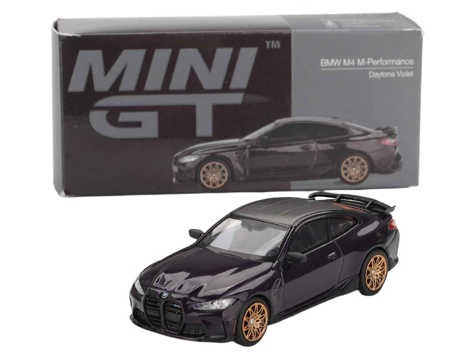 BMW M4 M-Performance Daytona Violet Metallic with Carbon Top Limited Edition 1/64 Diecast Model Car by Mini GT