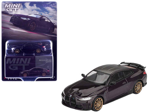BMW M4 M-Performance Daytona Violet Metallic with Carbon Top Limited Edition 1/64 Diecast Model Car by Mini GT