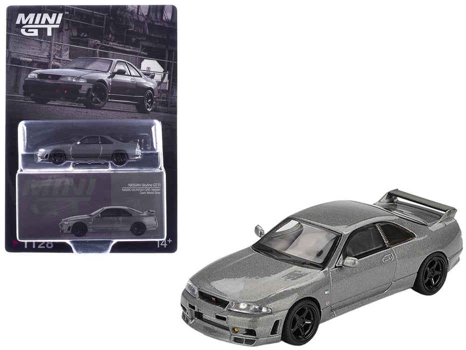 Nissan Skyline GT-R (NISMO BCNR33 CRS Version) RHD (Right Hand Drive) Dark Metal Gray Metallic Limited Edition 1/64 Diecast Model Car by Mini GT