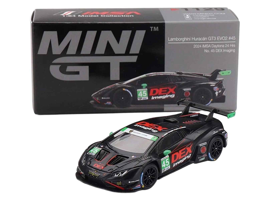 Lamborghini Huracan GT3 EVO2 #45 Graham Doyle - Danny Formal - Ashton Harrison - Kyle Marcelli "DEX Imaging" IMSA "24 Hours of Daytona" (2024) Limited Edition 1/64 Diecast Model Car by Mini GT