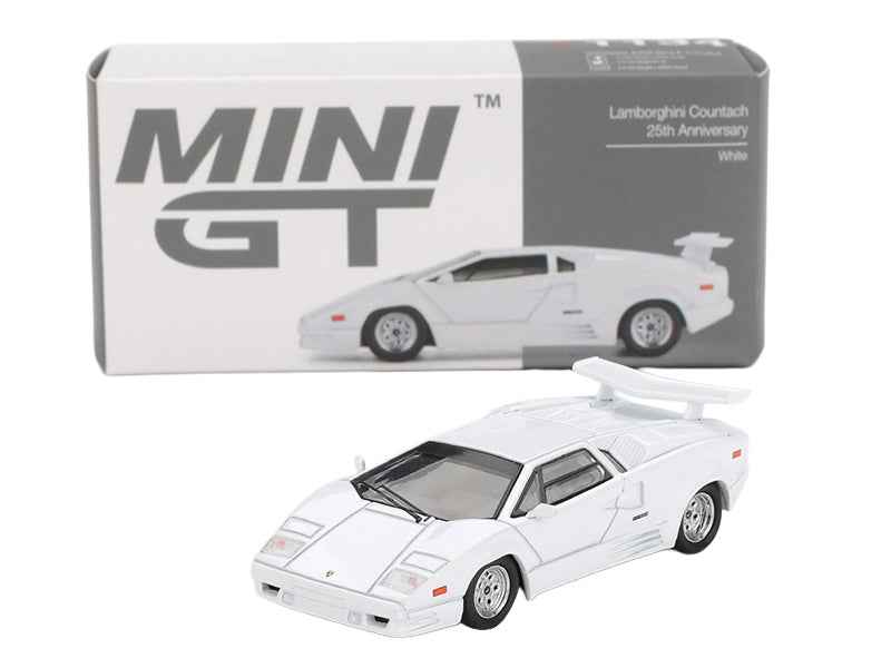 Lamborghini Countach "25th Anniversary" White Limited Edition 1/64 Diecast Model Car by Mini GT