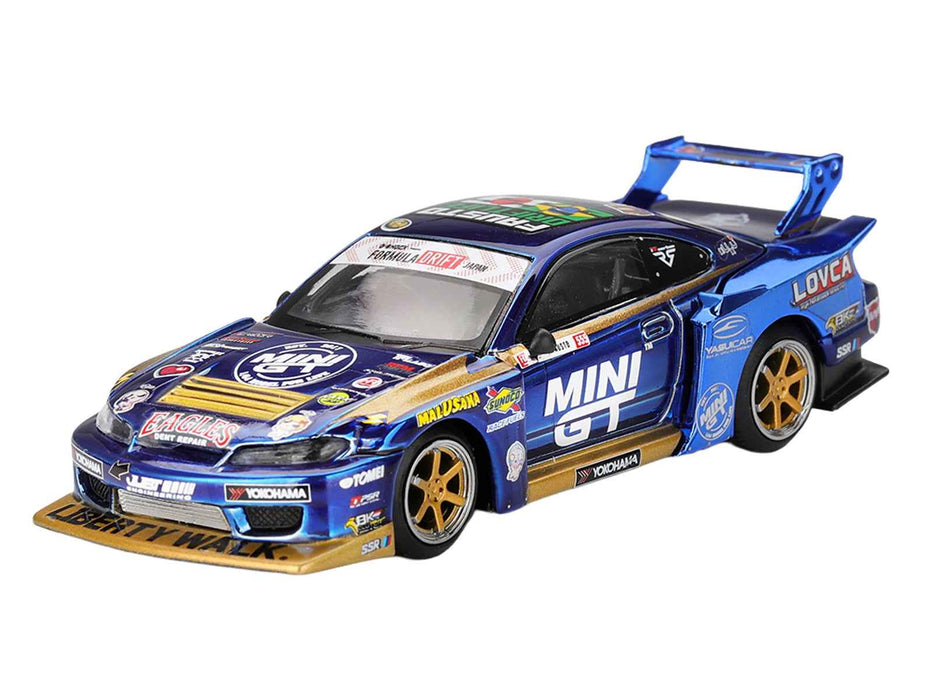Nissan Silvia (S15) LB-Super Silhouette RHD (Right Hand Drive) #555 Yukio Fausto "Team MINI GT Liberty Walk" "Formula Drift Japan" (2025) Limited Edition 1/64 Diecast Model Car by Mini GT