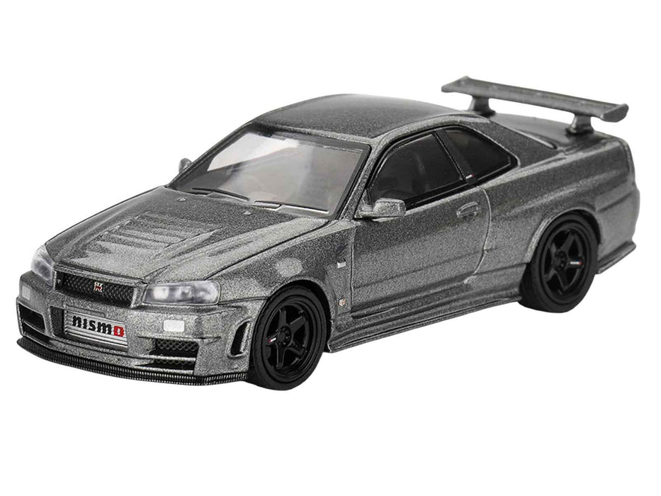 Nissan Skyline GT-R (NISMO BNR34 CRS Version) RHD (Right Hand Drive) Dark Metal Gray Metallic Limited Edition 1/64 Diecast Model Car by Mini GT