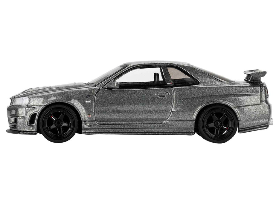Nissan Skyline GT-R (NISMO BNR34 CRS Version) RHD (Right Hand Drive) Dark Metal Gray Metallic Limited Edition 1/64 Diecast Model Car by Mini GT
