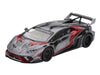 Lamborghini Huracan GT LB-WORKS "RONIN" Gray Metallic with Black and Red Graphics 1/64 Diecast Model Car by Mini GT