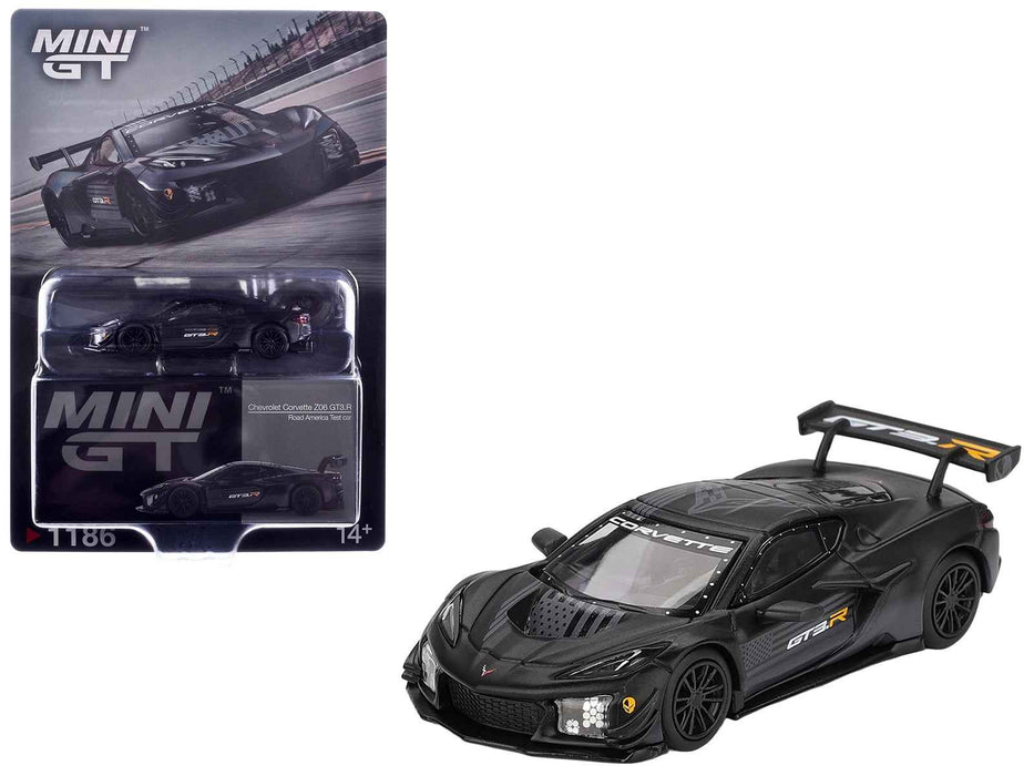 Chevrolet Corvette Z06 GT3.R "Road America Test Car" Black with Graphics Limited Edition 1/64 Diecast Model Car by Mini GT