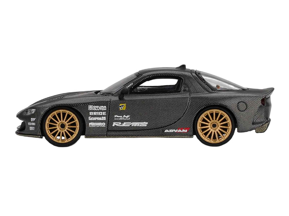 Mazda RX-7 RE-Amemiya "Matsukiyo KOKU 3 Rotor NA-7" Carbon Fiber "Tokyo Auto Salon 2025 Best Tuned Car Award" Limited Edition 1/64 Diecast Model Car by Mini GT