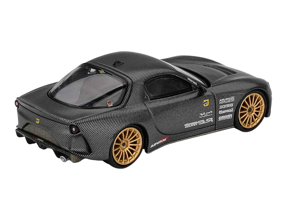 Mazda RX-7 RE-Amemiya "Matsukiyo KOKU 3 Rotor NA-7" Carbon Fiber "Tokyo Auto Salon 2025 Best Tuned Car Award" Limited Edition 1/64 Diecast Model Car by Mini GT