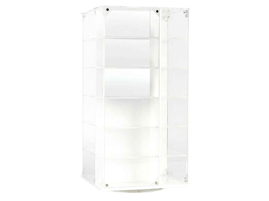 Acrylitower Showcase 24 Car Display Desktop Spinner with Cover White "Mijo Exclusives" for 1/64 Scale Models