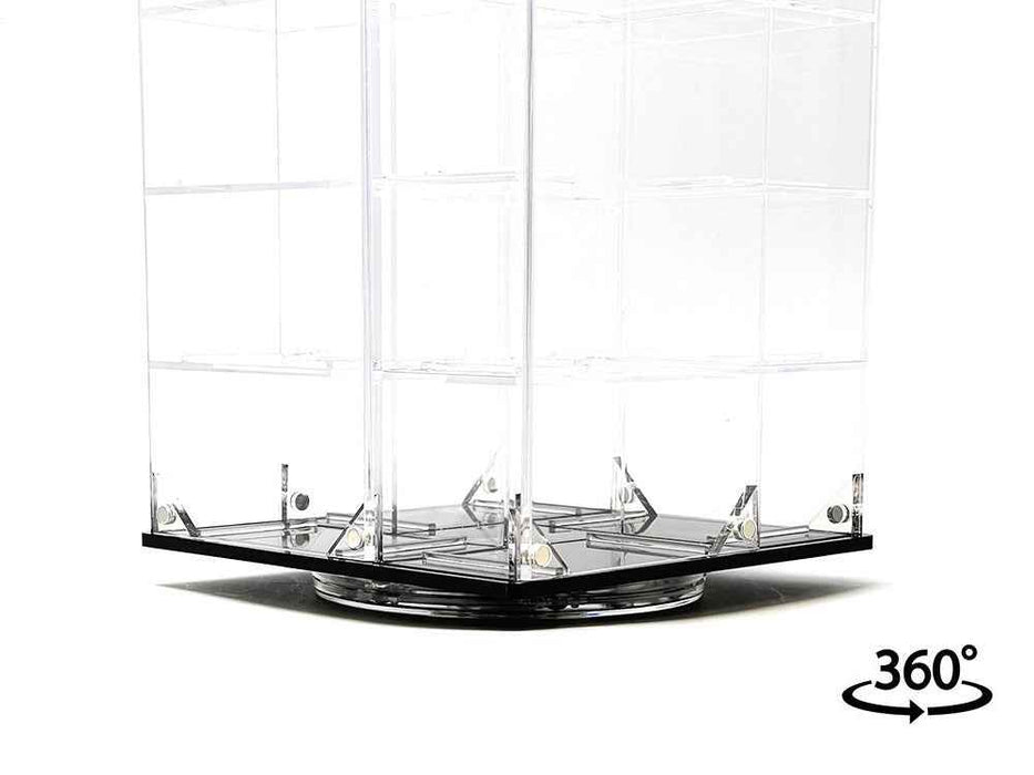 Acrylitower Showcase 24 Car Display Desktop Spinner with Cover Clear "Mijo Exclusives" for 1/64 Scale Models