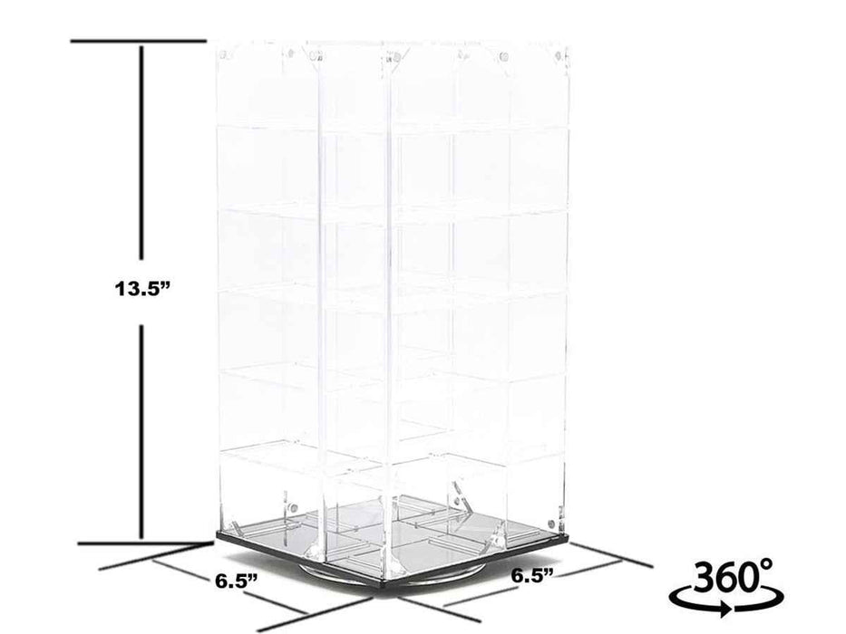 Acrylitower Showcase 24 Car Display Desktop Spinner with Cover Clear "Mijo Exclusives" for 1/64 Scale Models