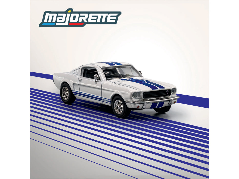 1965 Shelby GT350 White with Blue Stripes "Collection" Series 1/64 Diecast Model Car by Majorette
