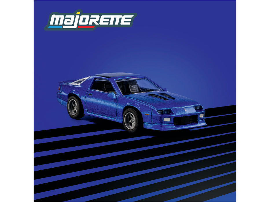 1985 Chevrolet Camaro Blue Metallic with Black Top "Collection" Series 1/64 Diecast Model Car by Majorette