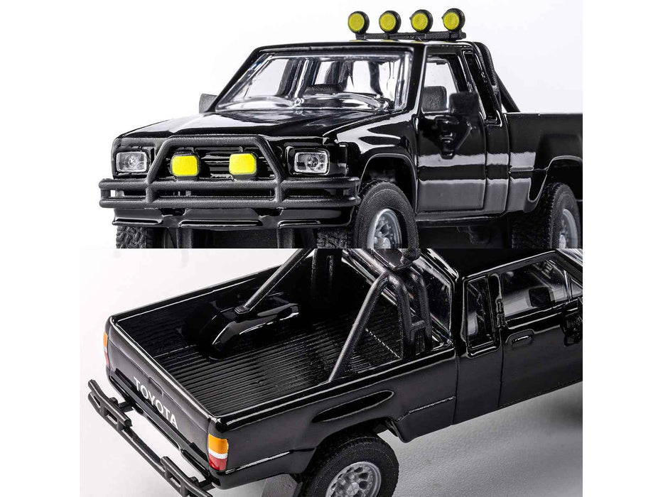 1985 Toyota Hilux SR5 Pickup Truck Black "Collection" Series 1/64 Diecast Model Car by Majorette
