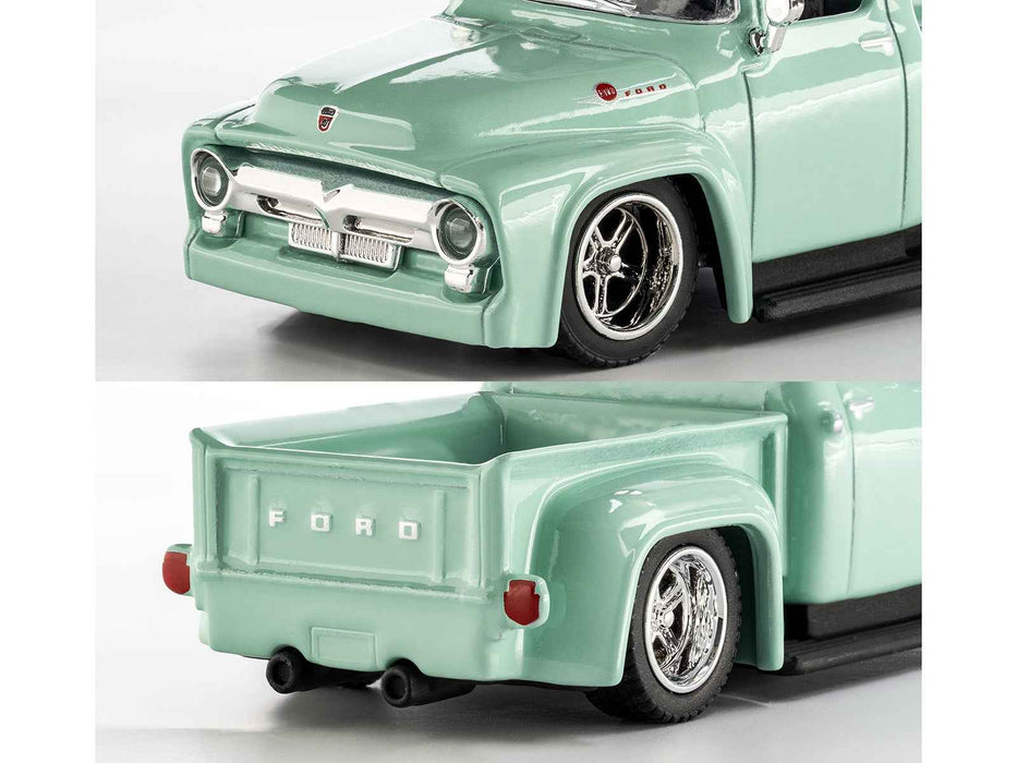 1956 Ford F-100 Pickup Truck Light Green "Collection" Series 1/64 Diecast Model Car by Majorette