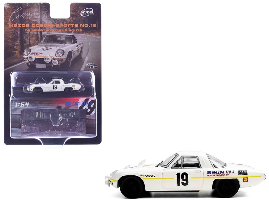 Mazda 110 S Cosmo Sports RHD (Right Hand Drive) #19 "Marathon de la Route" (1968) 1/64 Diecast Model Car by Model Model