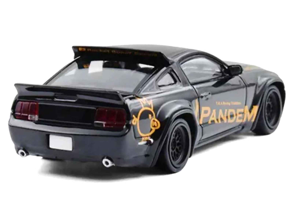 Pandem Mustang Black with Gold Graphics 1/64 Diecast Model Car by Model Model