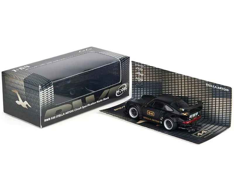 RWB 930 Circuit Specification #44 "Stella Artois" Matt Black 1/64 Diecast Model Car by Model Model
