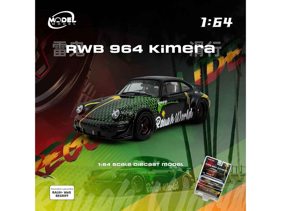 RWB 964 "Kimera-Rough World" Black with Graphics 1/64 Diecast Model Car by Model Model