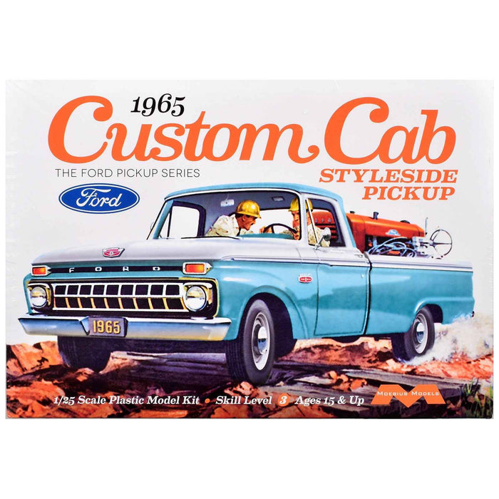 Skill 3 Model Kit 1965 Ford Custom Cab Styleside Pickup Truck 1/25 Scale Model by Moebius