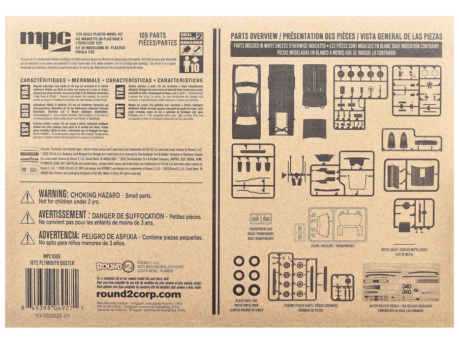 Skill 2 Model Kit 1972 Plymouth Duster 2-in-1 Kit 1/25 Scale Model by MPC