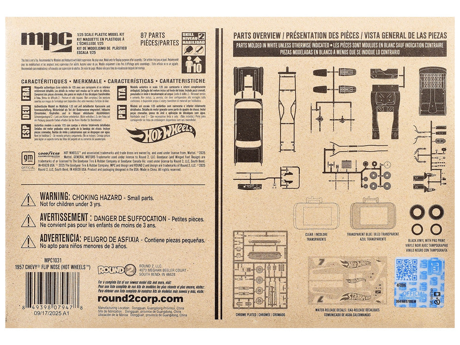 Skill 2 Model Kit 1957 Chevrolet Sedan Flip-Nose "Hot Wheels" 1/25 Scale Model by MPC