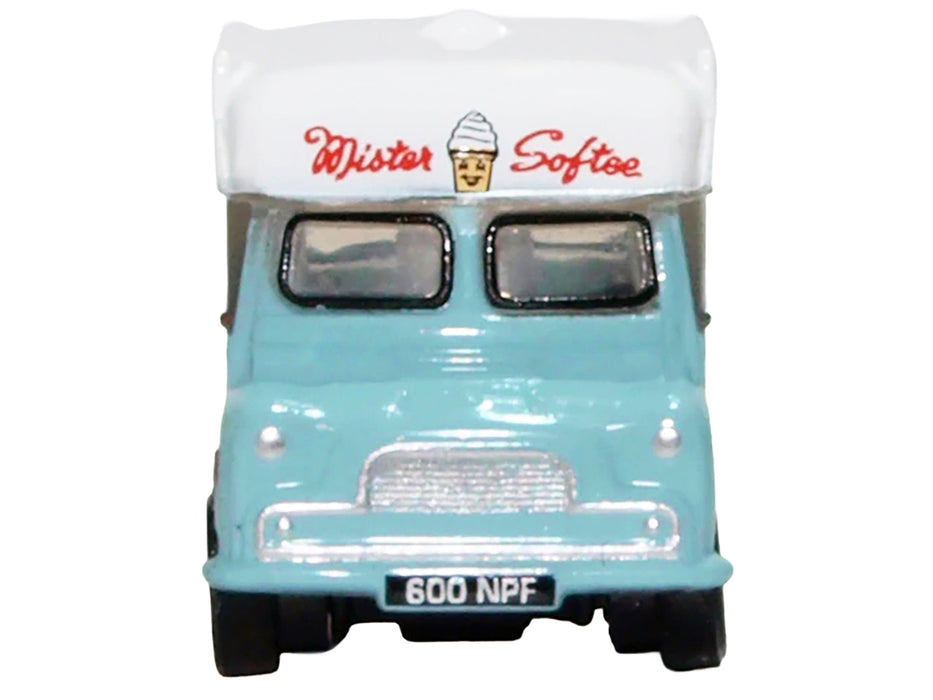 Bedford CA Ice Cream Van "Mister Softee" Light Blue with White Top 1/148 (N) Scale Diecast Model Car by Oxford Diecast