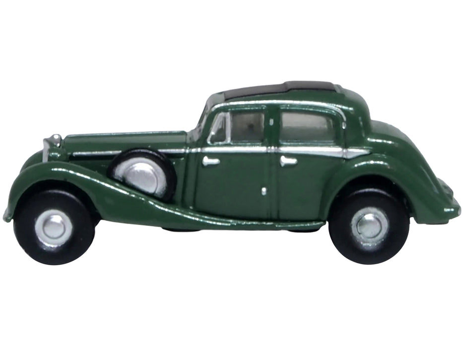 Jaguar SS RHD (Right Hand Drive) Suede Green with Black Top 1/148 (N) Scale Diecast Model Car by Oxford Diecast