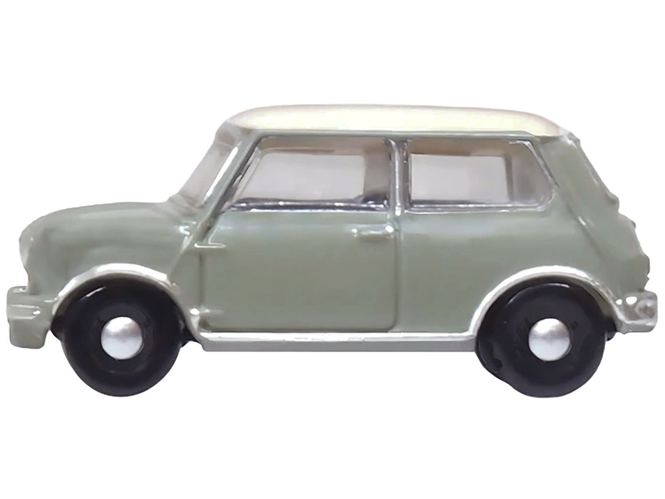 Mini Classic Tweed Gray with Cream Top 1/148 (N) Scale Diecast Model Car by Oxford Diecast