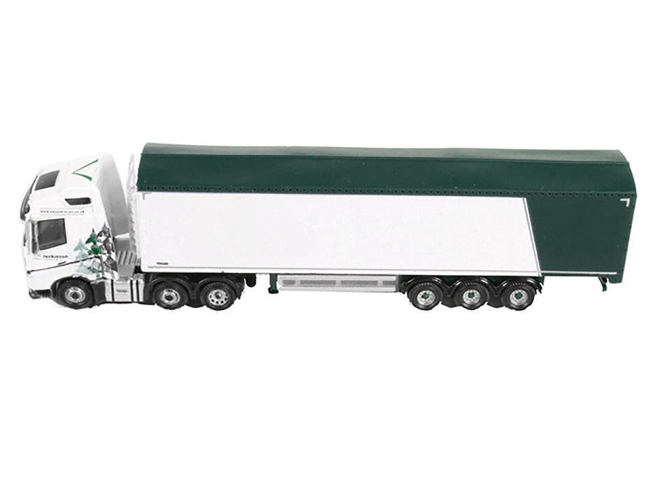 Volvo FH4 Truck RHD (Right Hand Drive) with Walking Floor Trailer "AW Jenkinson" White with Graphics 1/148 (N) Scale Diecast Model Car by Oxford Diecast