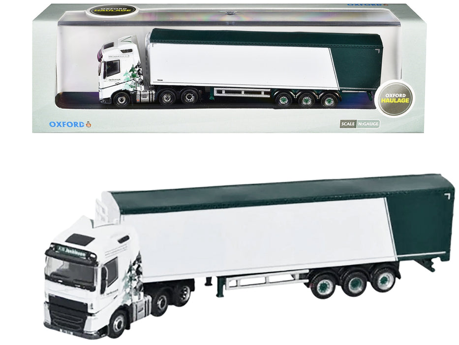 Volvo FH4 Truck RHD (Right Hand Drive) with Walking Floor Trailer "AW Jenkinson" White with Graphics 1/148 (N) Scale Diecast Model Car by Oxford Diecast
