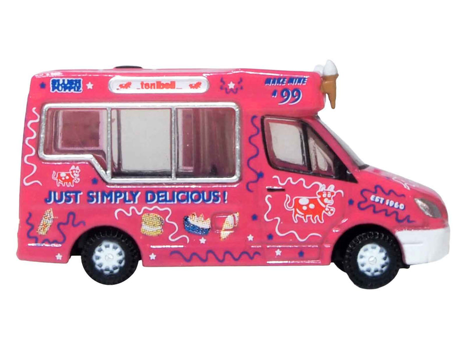 Whitby Mondial Ice Cream Van "Tonibell" Pink with Graphics 1/76 (OO) Scale Diecast Model Car by Oxford Diecast